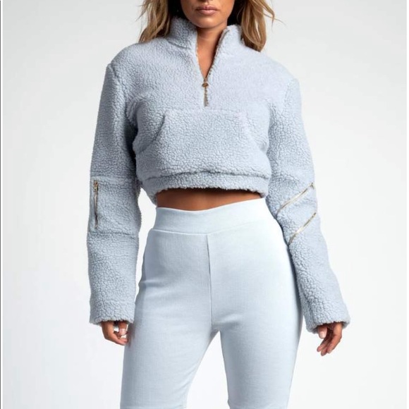 Fuzzy cropped sweater jumper meshki - Picture 3 of 5